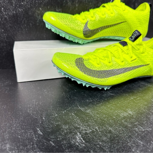 NIKE ZOOM SUPERFLY ELITE 2 VOLT MINT FOAM WOMENS TRACK SPIKES SIZE 5.5 ATOMKNIT - Picture 6 of 11